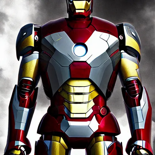 Image similar to medieval iron man photorealistic very detailed professional photo