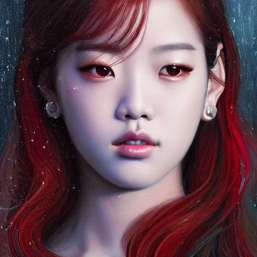 Image similar to a painting of jisoo of blackpink in the style of donato giancola, and in the style of charlie bowater, and in the style of jules ferdinand jacquemart, symmetry, smooth, sharp focus, semi - realism, photo realistic, dynamic lighting, artstation, poster, volumetric lighting, very detailed face, intricate complexity, 8 k, award winning