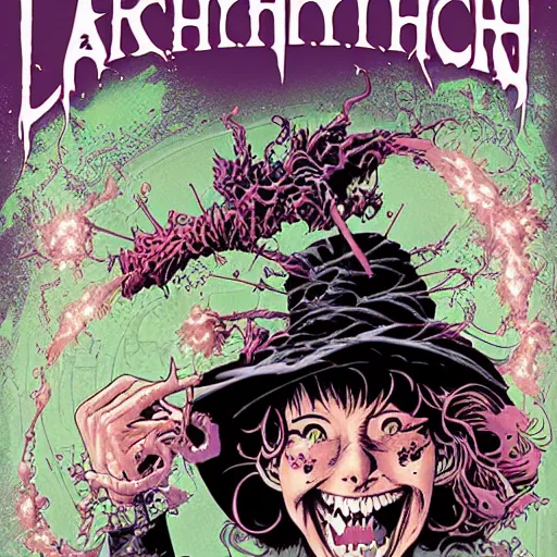 Prompt: the laughing witch, by yoichi hatakenaka, masamune shirow, josan gonzales and dan mumford