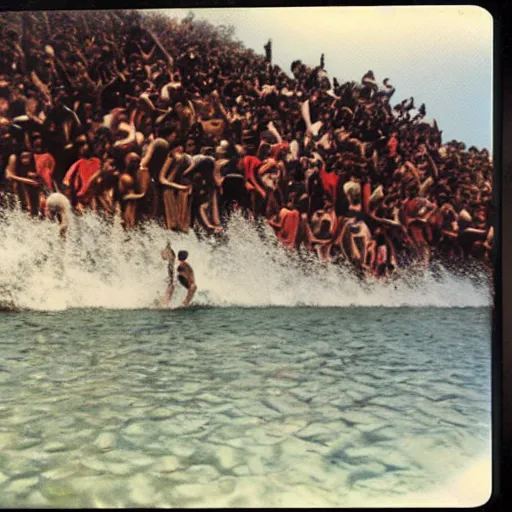 Image similar to 1970 color photo Polaroid of Moises Crossing the Red Sea