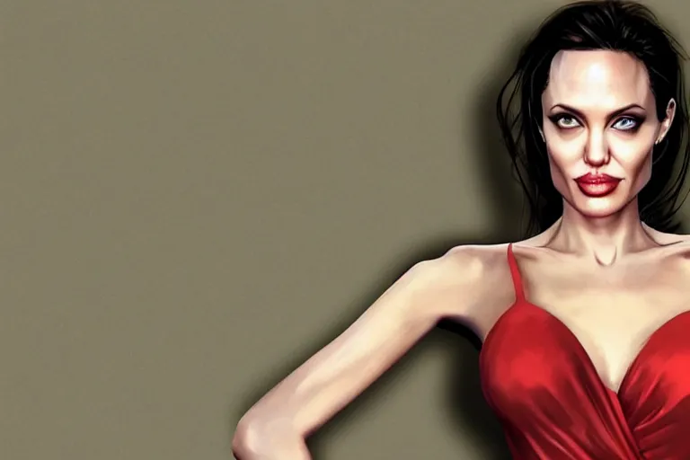 Prompt: angelina jolie in a gta v loading screen