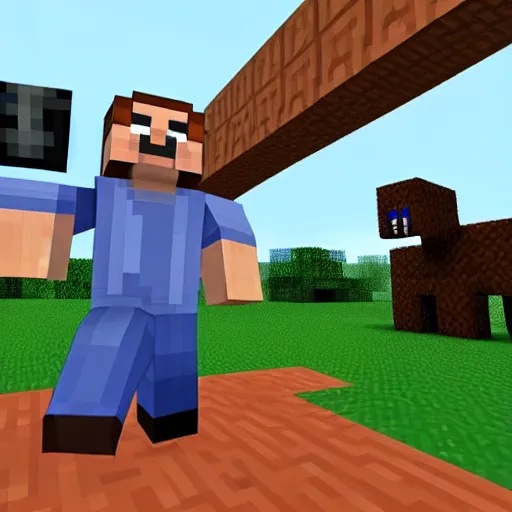 Image similar to hitler in minecraft