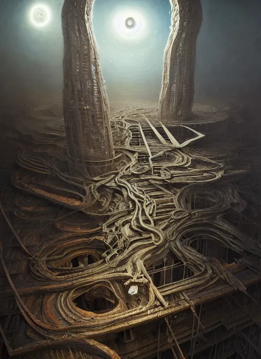 Image similar to a hyper-detailed 3d render like a Oil painting of the Construction of a Unified-Theory, surrealism!!!!! surreal concept art, lifelike, photorealistic, digital painting, aesthetic, smooth, sharp focus, Artstation HD, by Greg Rutkowski, Chris Tulloch McCabe, Valentina Remenar and Asher Duran,