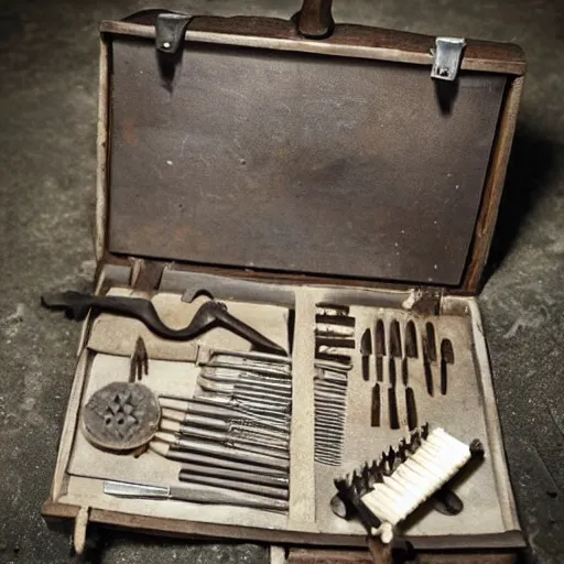 Image similar to strange torture kit found in romanian dungeon