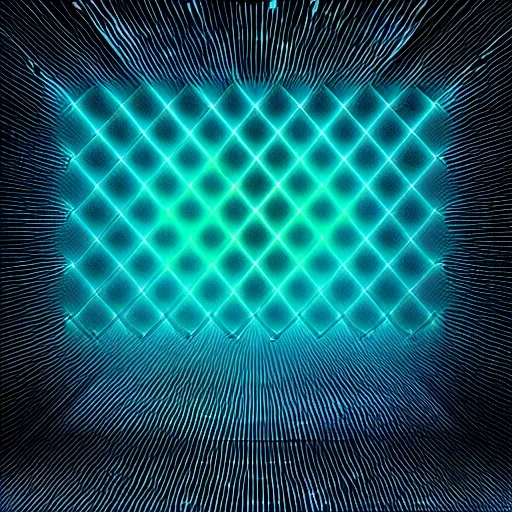 Image similar to a black background with blue and green lights, a hologram by puru, tumblr, holography, glowing lights, black background, luminescence