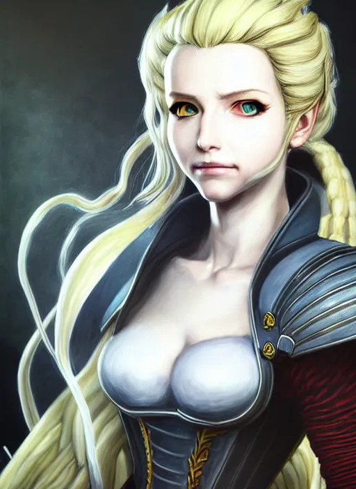 Prompt: a portrait of quistis trepe an ultrafine detailed painting, detailed painting, detailed eyes!!, final fantasy octopath traveler lovecraft ghibly