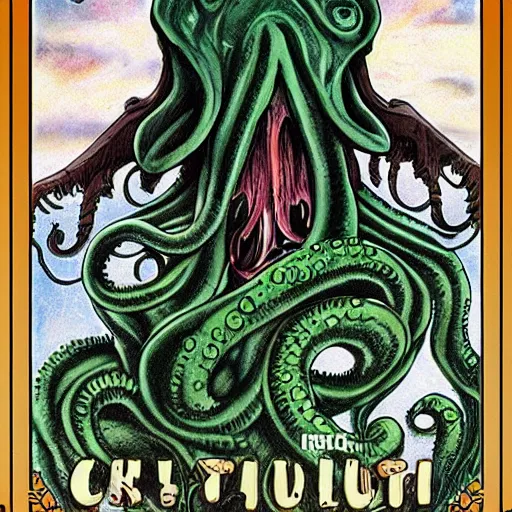 Image similar to cthulu, romance novel cover