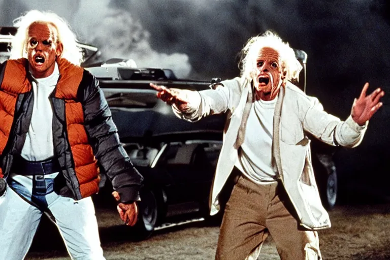 Image similar to movie still ( back to the future ), doc brown