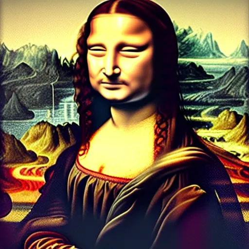 Image similar to Post Malone as the Mona Lisa, made by Leonardo da Vinci