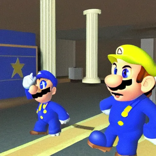 Image similar to Donald trump in Super mario 64