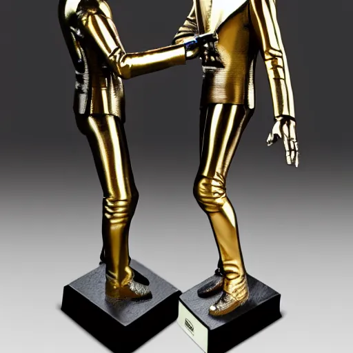 Image similar to Daft Punk statue, bronze