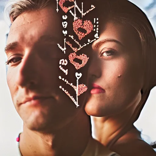 Image similar to double exposure of love, love is the most relevant theme, love is infinity, love os begin of all, 8 k resolution, artistic mode, artistic, outdoors