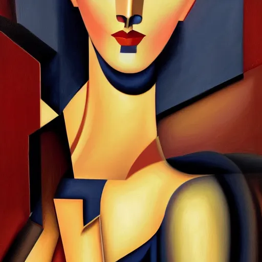 Prompt: a friendly robot, digital painting, by Tamara de Lempicka, 4k wallpaper, beautiful masterpiece