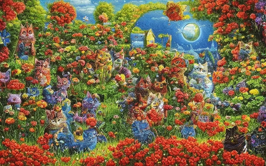 Image similar to a beautiful painting representative of the art style of tim white and louis wain