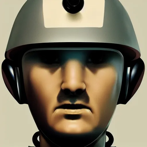 Prompt: close - up portrait of robot policemen, face attributes marked from thx 1 1 3 8, by ilya kuvshinov, by thomas lawrence, by bayard wu, trending on artstation, masterpiece