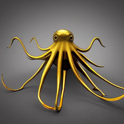 Prompt: metallic octopus, vray