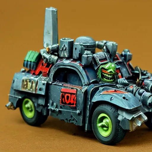 Image similar to Ork Looted 2001 Honda Civic, painted warhammer 40k miniature