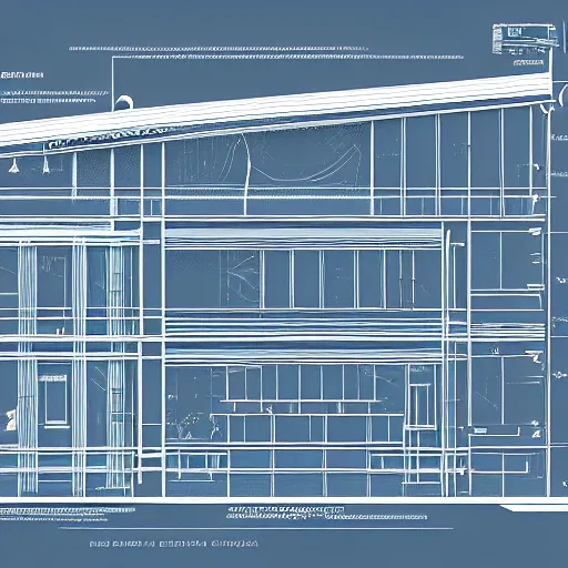 Image similar to cross-section perspective of architecture blueprint of floating building, cinematic digital illustration, in style of Moebius