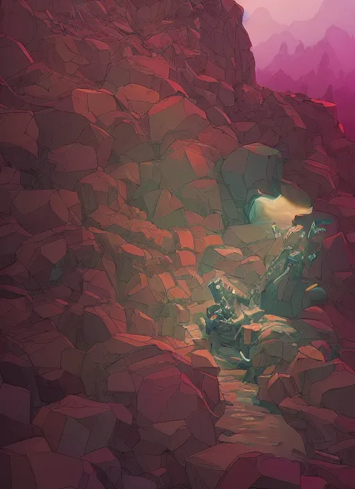 Image similar to abstract art with a theme on mineral rocks. sharp focus, cinematic pose, cinematic lighting, unreal engine render. art by josan gonzales and moebius and deathburger.