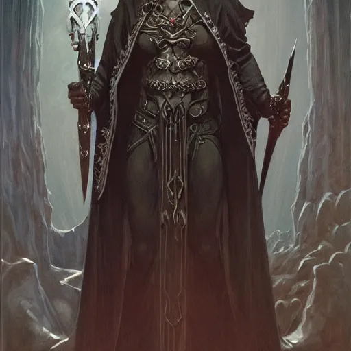 Image similar to Demon worshipper cultist wearing black robes and armed with a dagger as a fantasy D&D character, portrait art by Donato Giancola and James Gurney, digital art, trending on artstation