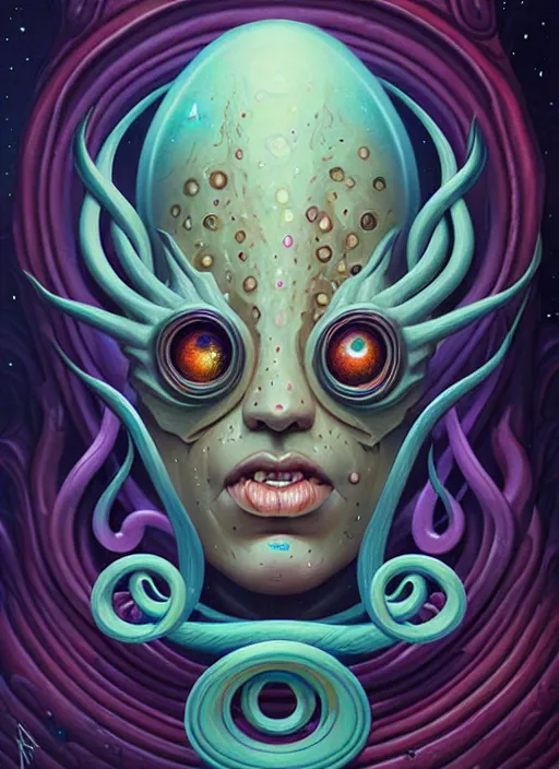 Image similar to cosmic lovecraft random wood symbol portrait, pixar style, by tristan eaton stanley artgerm and tom bagshaw.