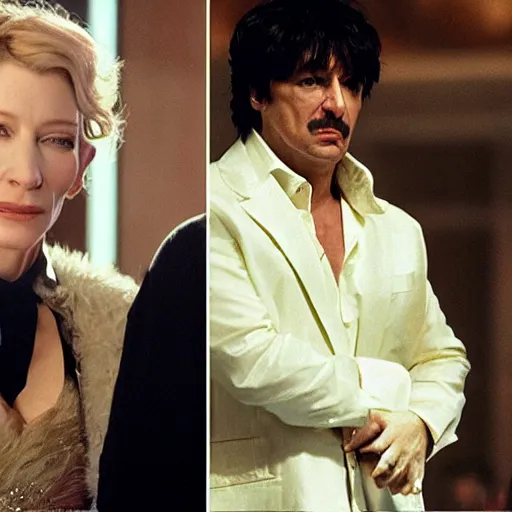 Image similar to cate blanchett as tony Montana