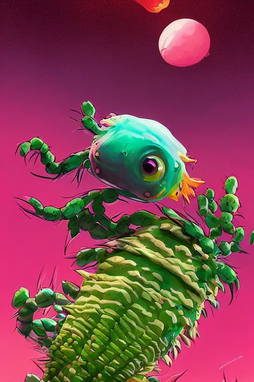 Image similar to 3 d render creature animal sushi cristal very big eye roots cactus elemental flush of force nature micro world fluo fishscale, comics gta 5 cover, official fanart behance hd artstation by jesper ejsing, by rhads, makoto shinkai and lois van baarle, ilya kuvshinov, ossdraws