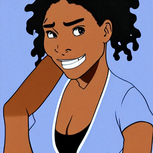 Prompt: Serena WIlliams as a Studio Ghibli character