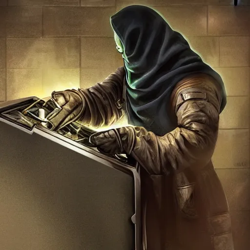 Image similar to photorealistic detail portrait of a doctor doom repairing his garbage machine, good lighting, trendy, good quality, smooth draw, sharp focus, trending on deviantart.