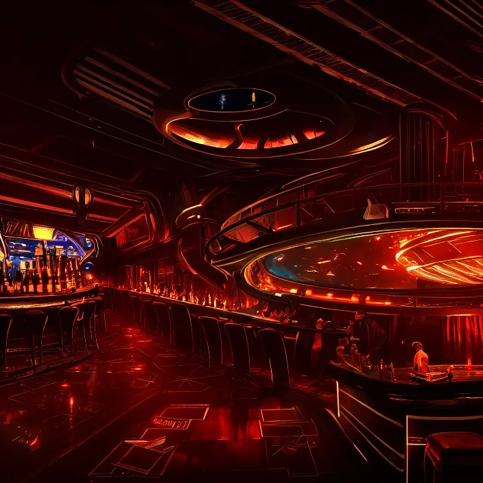 Image similar to a bar in an alien casino, masterpiece, trending on artstation, featured on pixiv, cinematic composition, dramatic pose, beautiful lighting, sharp, details, hyper - detailed, hd, hdr, 4 k, 8 k