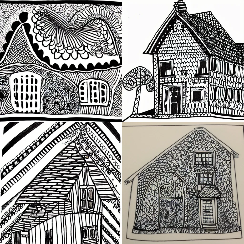 Prompt: house zentangle