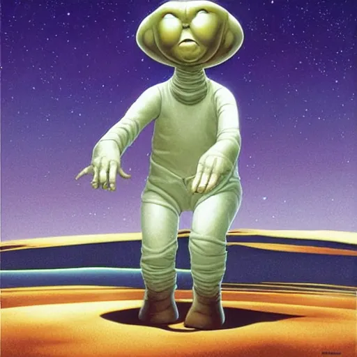 Prompt: e. t the alien ralph mcquarrie