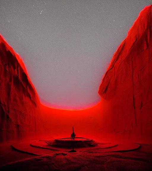 Image similar to lokah samastah sukhino bhavantu vertical red light, painting art, volumetric lighting, majestic light, ethereal, hyperrealistic, at night, epic, masterpiece, by reuben wu