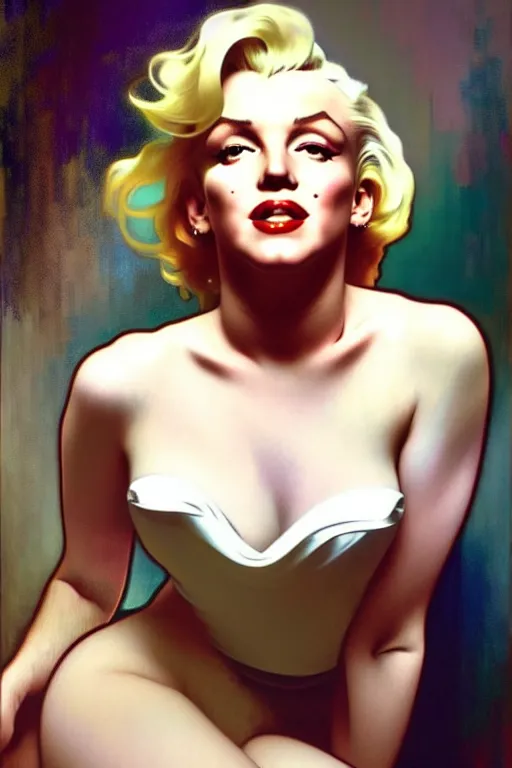 Prompt: hyperrealist portrait of marilyn monroe using a smartphone. by jeremy mann and alphonse mucha, fantasy art, photo realistic, dynamic lighting, artstation, poster, volumetric lighting, very detailed faces, 4 k, award winning