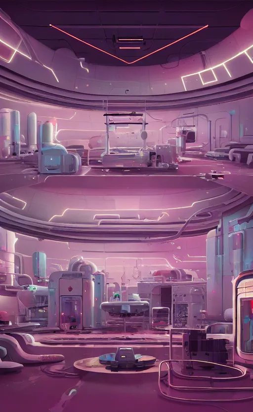 Image similar to Interior shot of a futuristic laboratory by Petros Afshar and Beeple, James Gilleard, Mark Ryden, Wolfgang Lettl highly detailed