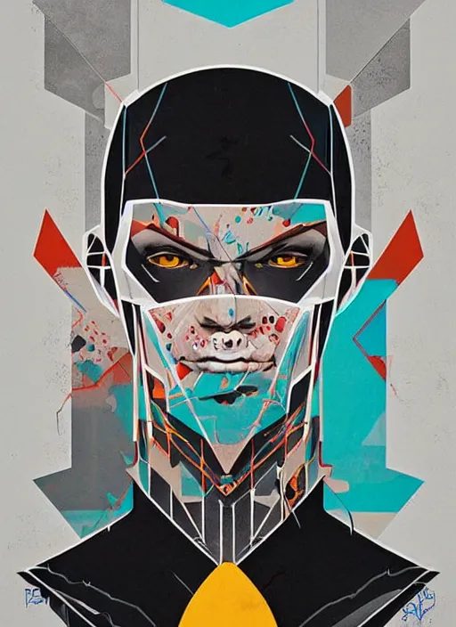 Image similar to symmetry!! portrait of batman by sachin teng, organic, cables, matte painting, geometric shapes, hard edges! graffiti, street art