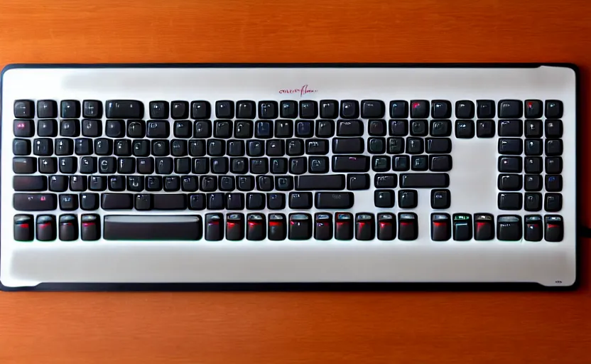 Image similar to a computer keyboard in the style of a sushi platter