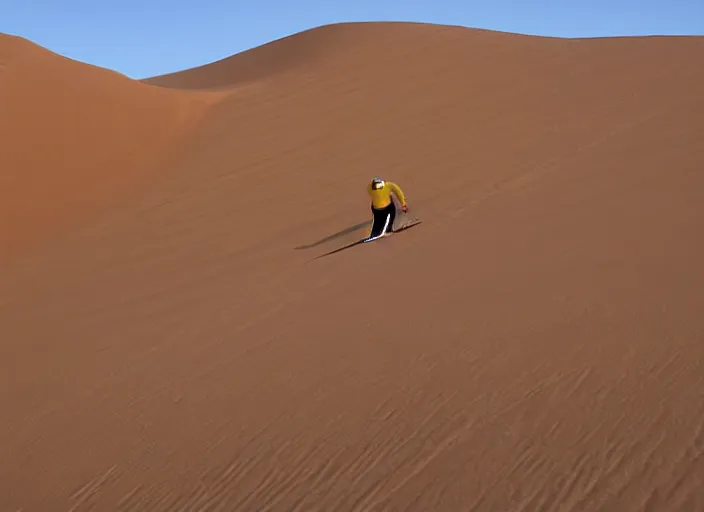 Prompt: Ski slope built on a sand dune in the sahara