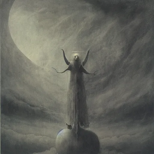 Prompt: armageddon by hieronymus bosch and zdzisław beksinski