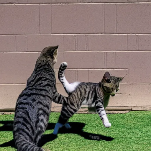 Image similar to two cats playing basketball, very detailed, album photo, canon shot