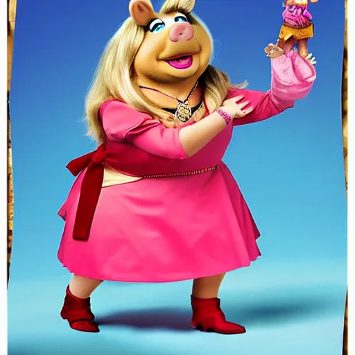 Prompt: Ms Piggy as a Mongolian