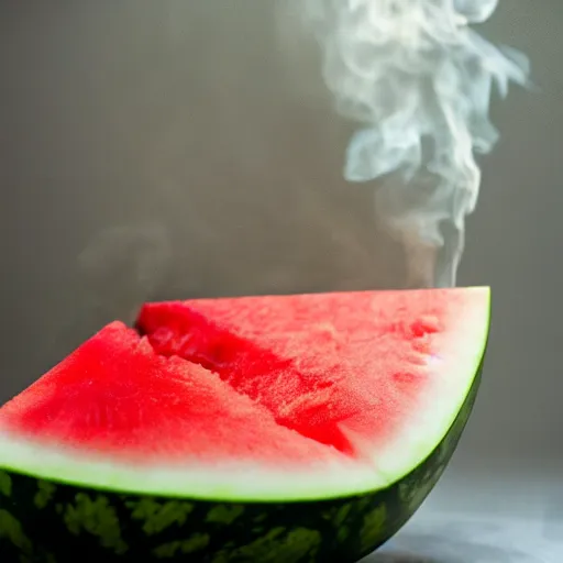 Image similar to photo of a watermelon on fire in a bar