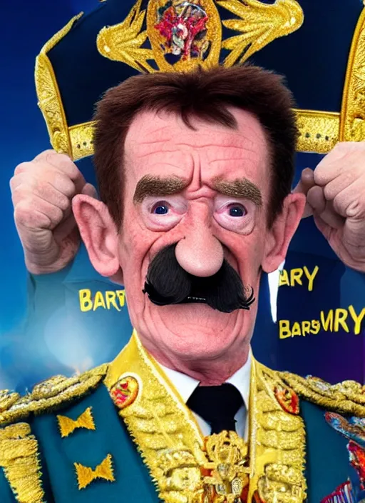 Prompt: God Emperor Barry Chuckle