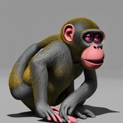 Image similar to fruit that look like a monkey, 3d render, highly detailed, hyper realistic