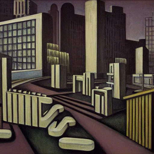 Image similar to concrete maze by pj crook, edward hopper