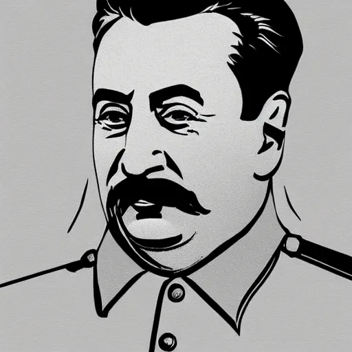 Prompt: Stalin, digital art, minimal