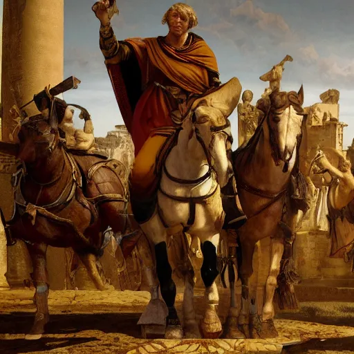 Image similar to Jerma985 in Ancient Rome, detailed, highly detailed, heroic, epic, complex, very detailed, realistic, HD quality, 8k resolution, body and headshot, Oil Painting, Italian Renaissance Painting, Italian Renaissance Painting Style, Renaissance Painting Style, Painting, Trending on Artstation