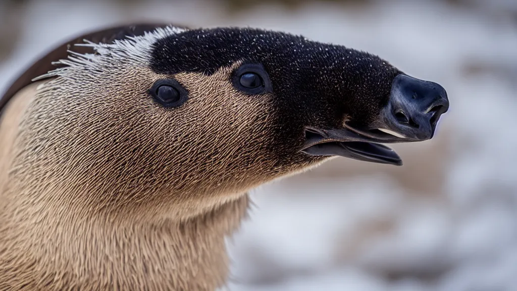 Image similar to Canadian Goose with a funny hat, Portrait Photo, Photorealistic, 100mm lens, Nat Geo Award Winner, 8k, UHD, (((((bokeh)))))