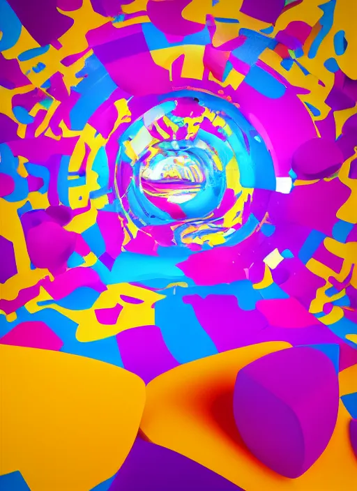 Image similar to : hyperbolic abstract colorful art installation zbrush vr dalle2 macro lens 3d render unity unrealengineoctane