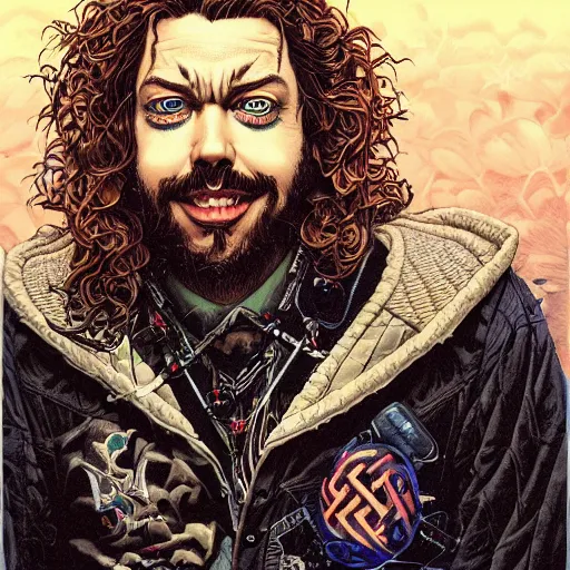 Image similar to portrait closeup of crazy post malone, symmetrical, by yoichi hatakenaka, masamune shirow, josan gonzales and dan mumford, ayami kojima, takato yamamoto, barclay shaw, karol bak, yukito kishiro